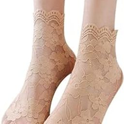 Women's Pure Cotton Socks, Leaf Lace Invisible Thin Ladies Boat Hollow Non-Slip Shallow Tights_Pack Of 01-picture-21