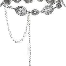 Retro Alloy Waist Chain for Women, Ethnic Sculpted Design Waist Ornament for Skirts and Dresses-image-51