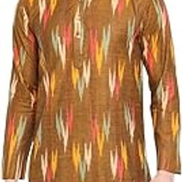 Men's Printed Kurta Pure Cotton Long Kurta, Round Collar, Full Sleeves, Button Kurta, Ethnic Wear-picture-21