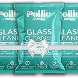 Pollie Glass Cleaner | 1 Sachet Makes 500 Ml | For Gadgets, Electronics, Cars Mirror, Kitchens, Bathrooms & Other Glass Surfaces|Dual Fragrance, Alcohol-Free, Non-Toxic (1.5 L(Pack-3))-image-88