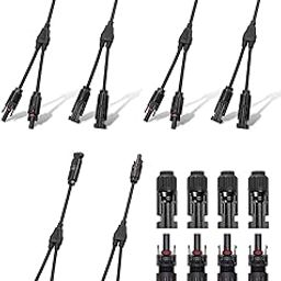CELANO MC4 Solar Connector Y Branch Connector with MC4 Connector Pair for Parallel Connection Between Solar Panels |Color Black| (Pack of 3+4 Pair Set)-9