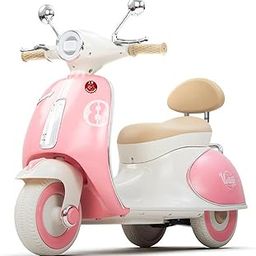 JN Creations Vintage Rechargeable Battery Operated Ride-On Scooter for Kids | 3-Wheel Electric Bike with Music, LED Lights, USB, and Horn | Safe & Stylish Toy for Boys & Girls (Age 1-5 Years) (Pink)-image-97