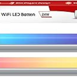 wipro Next Smart Wi-Fi 24W CCT+RGB LED Batten | 16 Million Colours | White Tunable | Dimmable |Scheduling |Scene Creation |Smart Grouping of Lights |Amazon Alexa & Google Asst. Compatible |Pack of 1-11