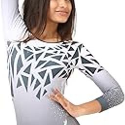 IKAANYA Girls or Women Full Sleeves Rhinestones Leotard - Ideal for Gymnastics, Dance, Yoga, Acrobatics or Performance (Toddlers, Kids, Adults)-image-24
