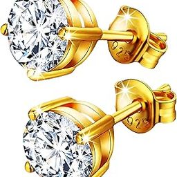 White Solitaire Diamond Stud Earrings Set | Pure 925 Sterling Silver | Round Brilliant Cut Cubic Zirconia 4 Prong Ear Tops | Gift Item for Men Women Boy Girl Girlfriend Baby | 6 Month Warranty-image-36