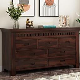 Craftswood Solid Sheesham Wood Chest of Drawers for Bedroom & Living Room – 7 Drawer Wooden Storage Cabinet for Clothes & Essentials – Handcrafted, Preassembled, Walnut Finish-10