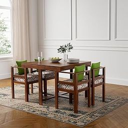 Amazon Brand - Solimo Virgo Solid Sheesham Wood 4 seater Dining Table with Chairs (Teak Finish)-16