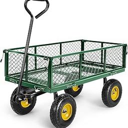 Egardenkart Garden Utility Cart, 300kg Load Capacity, Mesh Basket, Foldable, Steel, Rotatable Handle, Quick Assembly-image-31