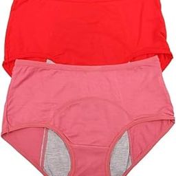 GEIFA Women's Incontinence Underwear All Day Comfortable High Absorbency Period Cotton Blend Underwear Heavy Flow Leak-Proof Panties Postpartum Menstrual Protective Briefs Plus Size Pack of 2-28