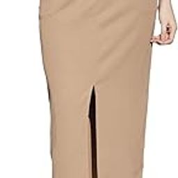 globus Women Coffee Self Design Mid Rise Front Slit Side Pockets Belt Loops Pencil Midi Skirt-picture-47