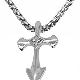 Mens Boys Gothic Punk Style Jesus Cross Necklace Pendant for Men and Women-image-62