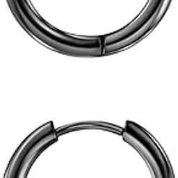 8mm 10mm 316L Surgical Stainless Steel Hoop Earrings Cartilage Earlobe Piercing Jewelry Small Unisex Steel Hoop Earrings, 14G 10mm, Stainless Steel, No Gemstone-image-63