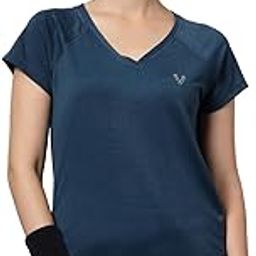 UZARUS Women's V-Neck Regular Fit Gym T-Shirt Soft, Lightweight & Quick-Dry Fabric Activewear Top for Workout, Yoga, Running, Exercise, Casual Breathable Fitness Everyday-image-92