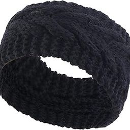 Elastic Knitting Headband Headwear Thick Hair Bands for Girls Women Workout Black-image-11