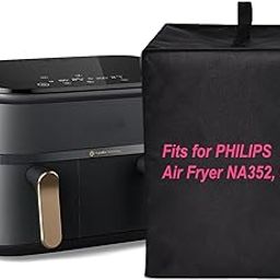 Dorca Air Fryer Dust Cover for PHILIPS Air Fryer NA352/00, 9L capacity, Dual basket (6L & 3L)- Heavy Duty Heat-Resistant, Waterproof Nylon Fabric Dust Protective Air Fryer Cover Case - Black-picture-30