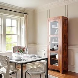 Sheesham Wood Kitchen Cabinet with Fiber Glass Door and 6 Shelves Storage | Organizer for Kitchen Dining or Living Room Office Home Furniture (Honey Matte Finish)-image-97