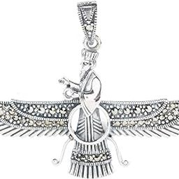 Somma Made with Swarovski Marcasite 925 Silver Pendant Asho Farohar for Men-picture-11