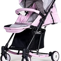 Leotoon 2-In-1 Limo Stroller Cum Rocker | Rocking Function | 3 Levels Reclining | 5 Point Harness | XL Storage Baskets | 4 Sturdy 6” Wheels | Detachable Front Guard | Unisex | Easy Fold Design | Rear Wheels with Locks | (Pink) (6-36 Months)-image-48