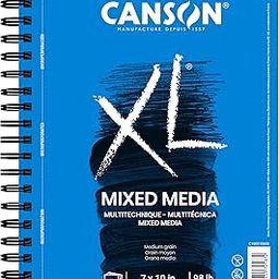 Canson XL Series Mix Media Paper Pad, Heavyweight, Fine Texture, Heavy Sizing for Wet and Dry Media, Side Wire Bound, 98 Pound, 7 x 10 Inch, 60 Sheets-image-52
