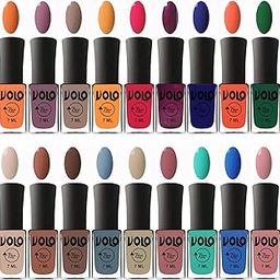 Volo Sheen Shine Nail Polish Collection Set of 18 Pcs(Peach, Purple, Nude, Yellow, Red, Wine, Blue, Orange, Green, Nude, Nude, Brown, Blue, Nude, Peach, Green, Blue, Pink 126 ml)-image-78