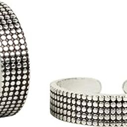 925 Silver Toe Rings for Women Stylish Silver Bands for Girls -Sterling Silver Plain Oxidised rings with 3D Self Designs-image-126
