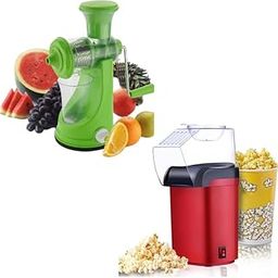 Drumstone Combo C145 - Electric Oil-Free Popcorn Machine, Automatic Snacks Maker & Hand Juicer for Fruits and Vegetables with Steel Handle Vacuum Locking System - Best Gift (With 15-Year Warranty)-22