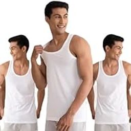 SKC® Men's Cotton Vest (Pack of 5) White Vest-image-110