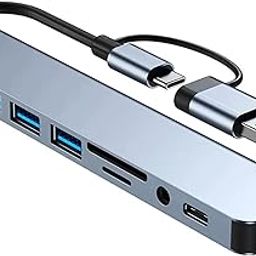 FOTOKINA 8-in-1 USB Hub with Type-C & USB-A Ports – Supports USB 1.1/2.0/3.0, BC1.2, 3.5mm Audio, SD/TF Card Reader – Multiport Adapter for Laptop, PC, MacBook, Smartphone & Tablet-image-65
