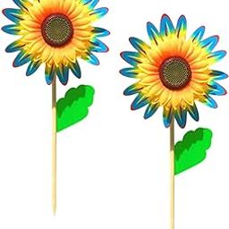 LOOM TREE® 2 Pieces Sunflower Garden Stake Spring Autumn Outdoor Decorative for Pathway Color J | Home D?©cor | Floral D?©cor-image-64