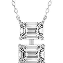 Lab Grown Diamond Necklace For Women 2 Carat IGI Certified Emerald Shape Diamond Fashion Necklace | 14K Gold F-G VS Quality-image-38