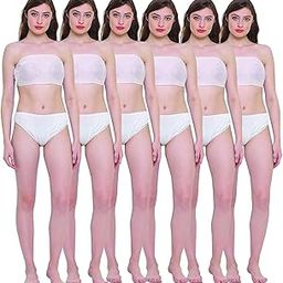 CYEANBURG Non Woven Disposable Set of Bra and Panties for Women and Girls Travelling/Spa/Body Massage/Surgeries/Maternity Free Size fit for Small to 3XL White (5 pcs Bra, 5 Pcs Pantes)-picture-50