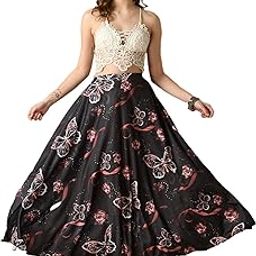 Designer Lehanga Style Full Flared Printed Long Skirts for Women's/Girls/Ladies |Western Skirt|-image-55