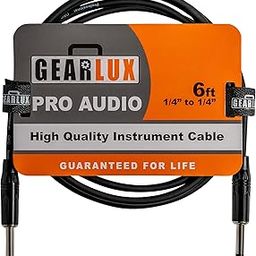 Gearlux Instrument Cable/Guitar Cable, 1/4 Inch, Straight to Straight, Black, 6 Feet - Single Pack-28