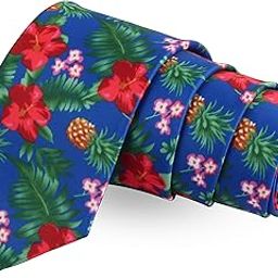 The Floral Ambush Blue Colored Microfiber Necktie For Men-picture-17