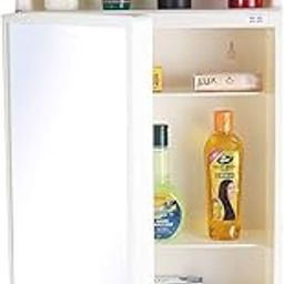 CIPLA PLAST Rich Look Cabinet with Mirror | Storage Organiser | Strong Plastic Bathroom Cabinet Wall Mounted | Bathroom Accessories | Mirror Cabinet (Ivory)-23