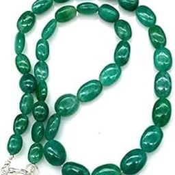 Beautiful Emerald Jade Quarts 7x9mm Oval Smooth Beads Necklace, Gemstones Handmade 18 Inch Long Necklace Gift For Her-image-60