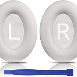 SOULWIT Earpads Replacement for Bose QuietComfort 45 (QC45)/QuietComfort SE (QC SE)/New Quiet Comfort Wireless Over-Ear Headphones, Ear Pads Cushions with Softer Protein Leather - White Smoke-32