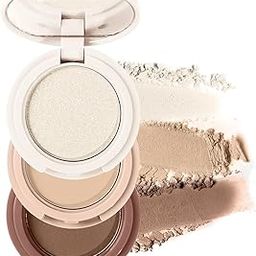 Multibrite Blush Highlighter & Contour Palette 3 in 1 Makeup Powder Set Compact Powder Blush Highlighter Silky Smooth Face Blush Cheek Tint, Moisturizing Luminizer for Women (M03 (01 Light Brown))-11