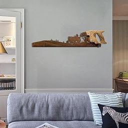 MERISHOPP Crosscut Saw Wall Art Ornament Retro Home Living Room Office Decor Tractor-image-51