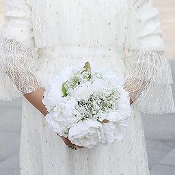 Bridal Holding Bouquet Elegant White Peony for Party Wedding Valentine's Day-image-67