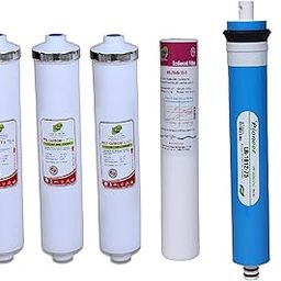 Hi-Tech Water Filter RO Purifier Complete Service KIT 75 GPD Membrane + Sediment + Pre carbon + Post carbon + Pre filter Compatible with KENT/DOLPHINE/REVIVA/AQUAGRAND-14
