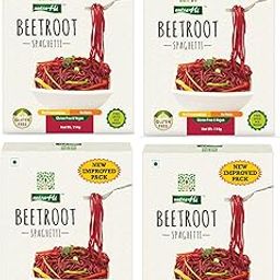 NutraHi Delicious 100% Gluten Free Beetroot Noodles, Spaghetti for Healthy Meals and Quick Cooking - 456g in Total (114g x 4)-image-5