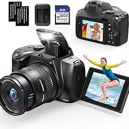 Cameras for Photography, 4K Digital Camera with 12X Optical Zoom, 72MP Vlogging Camera for YouTube with 270° Flip Screen, Auto Focus & Anti-Shake, 59 Wide Angle-picture-0