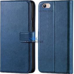 SUNSHINE® Leather Vintage Shock Proof Flip Case Back Cover for Vivo Y71 Sport (Flexible | Leather Finish | Card Pockets Wallet & Stand |Blue)-image-91