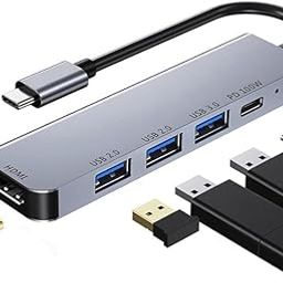 USB C to HDMI Multiport Hub Adapter, 5-in-1 USB C Hub with 4K HDMI Display, USB 3.0, 100W PD Charging, OTG Ports for MacBook Pro, iMac, iPad Air, Chromebook, iPhone 15 Pro, Dell XPS, etc-image-39