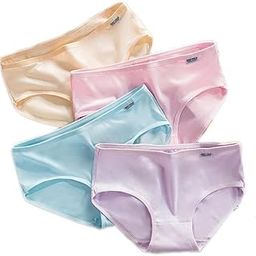 Organic Bamboo Fabric Mid Waist Panty Pack of Multipack Pack of 4-37
