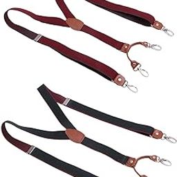 ™ 2pcs Mens Suspenders Adjustable Heavy Duty Elastic Straps Red Green | Suspenders Braces | Mens Accessories-image-72