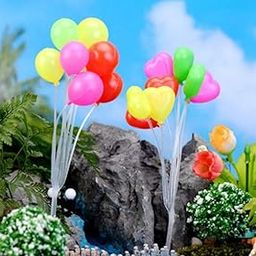 Bloom Bagicha Balloons (2pcs Round & 2 pcs Heart) for Fairy Garden/Landscaping/Tray Gardening/Terrariums - Set of 4 pcs-10