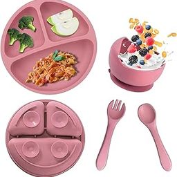 Nicety Baby Feeding Set 4 Pcs – Silicone Suction Plate, Bowl, Spoon, Fork | Feeding Essentials for Toddlers & Infants| BPA-Free, Dishwasher Safe, Non-Toxic Self Feeding Kit (6+ Months)-image-47