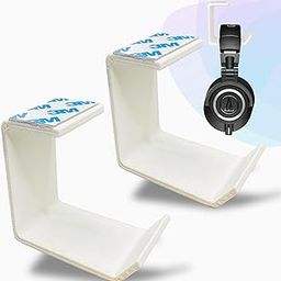 Exquis Apex Headphone Holder Gaming Headset Hanger Under Desk Mount Head Phone Hook Headphone Stand (White: Pack of 2)-image-35